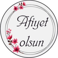 Tellgraf Afiyet Olsun Yazılı Sticker (4x4 Cm)