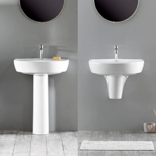 Turkuaz Bella Banyo Lavabo 35*45 cm Kolon Ayaklı