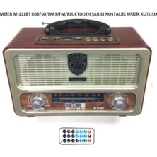 Meier 111 Bt Şarjlı Nostaljik Radyo Bluetootlu-Kumandalı Usb/sd Destekli