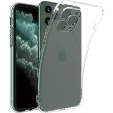 CepStok Apple iPhone 11 Pro Kılıf Şeffaf Silikon Kamera Lens Korumalı Şarj Girişi Tıpalı