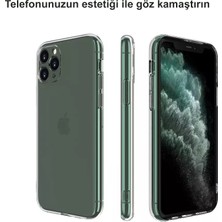 CepStok Apple iPhone 11 Pro Kılıf Şeffaf Silikon Kamera Lens Korumalı Şarj Girişi Tıpalı