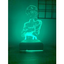 Modiwa Design Captain Levi Ackerman Anime 3D 16 Renk Gece Lambası