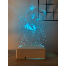 Modiwa Design Sailor Moon Usagi Tsukino 16 Renk Gece Lambası