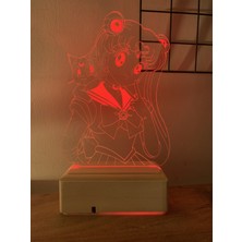 Modiwa Design Sailor Moon Usagi Tsukino 16 Renk Gece Lambası