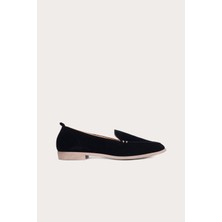 Bueno Shoes Siyah Süet Kadın Düz Babet