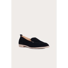 Bueno Shoes Siyah Süet Kadın Düz Babet