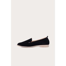Bueno Shoes Siyah Süet Kadın Düz Babet
