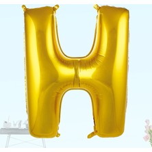 Süsle Bebek ve Parti H Harf Folyo Balon, 100 cm - Altın