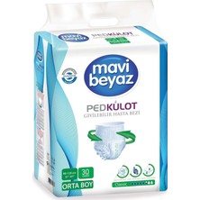 Mavi Beyaz Ped Emici Külot Hasta Bezi Medium Orta 60 Adet