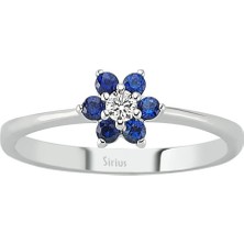 Sirius Safir ve Pırlanta Taşlı Papatya Yüzük 0417R0139