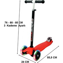 Shinaro Can Oyuncak Shinaro MAXI Twister 3 Led Işıklı 3 Tekerli Yükseklik Ayarlı Scooter - KIRMIZI