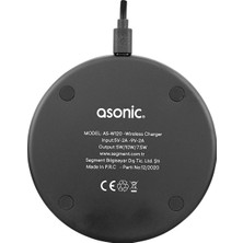 Asonic AS-W120 Hızlı 10W Masa Üstü Siyah Kablosuz Şarj Cihazı