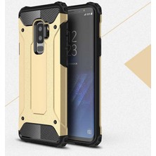 noktaks - Samsung Galaxy S9 Plus - Kılıf Çift Katman Zırh Tank Crash Military Kapak - Gold - T2447