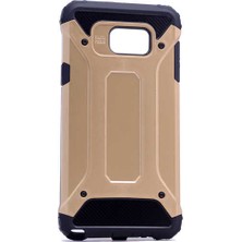 kilifone - Samsung Galaxy Note 5 - Kılıf Çift Katman Zırh Tank Crash Military Kapak - Gold - T2477