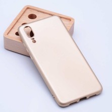 Kilifone - Huawei P20 Kılıf Mat Soft Premier Silikon Kapak Gold