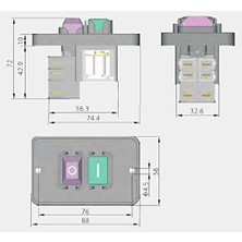 Nesta Kedu Kjd 12-14 Şalter Switch 6 Pin 250 V