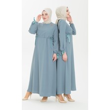 Beyza Kalem Spor Mint Tesettür Elbise 5246