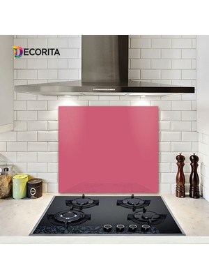 Decorita Düz Renk - Neon Pembe | Cam Ocak Arkası Koruyucu | 52cm x 60cm