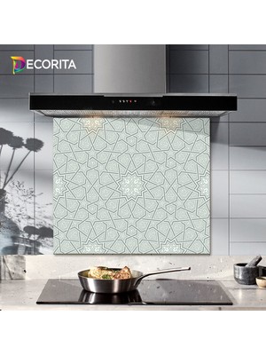 Decorita Selçuklu Motifi Desenli | Cam Ocak Arkası Koruyucu | 52cm x 60cm