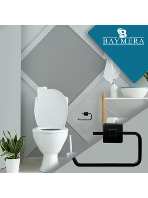 Baymera Slim Siyah Açık Wc Kağıtlık