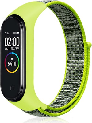 Nezih Case Xiaomi Mi Band 3/4/5/6/7 Uyumlu Hasır Silikon Kordon Fıstık Yeşili