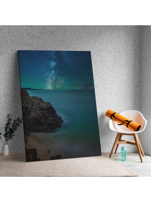 Deko Gonya Gece Yıldızlar Gökyüzü Temalı Dekoratif Kanvas Tablo