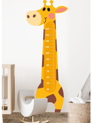 Msticker Sevimli Zürafa Boy Ölçer Çocuk Odası Duvar Sticker