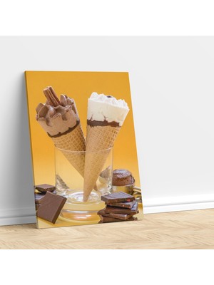 Deko Gonya Dondurma Temalı Dekoratif Kanvas Tablo