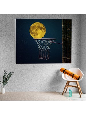 Deko Gonya Dolunay Basketbol Temalı Dekoratif Kanvas Tablo