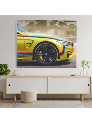 Deko Gonya Yakın Çekim Bmw Spor Araba Dekoratif Kanvas Tablo