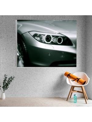 Deko Gonya Yakın Çekim Bmw Ön Far Görünüş Dekoratif Kanvas Tablo