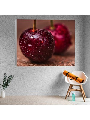 Deko Gonya Islak Kiraz Temalı Dekoratif Kanvas Tablo