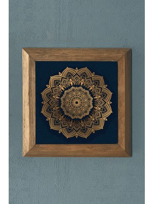 Oscar Stone Yaşam Çiçeği-Ahşap Çerçeveli  Taş Tablo-Wall Decor- Oscar Stone Decor 28X28 cm