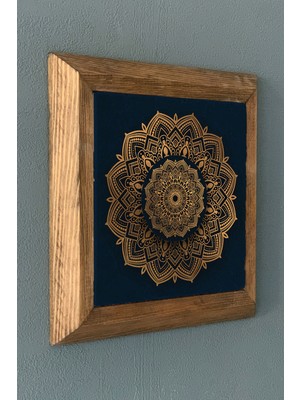 Oscar Stone Yaşam Çiçeği-Ahşap Çerçeveli  Taş Tablo-Wall Decor- Oscar Stone Decor 28X28 cm