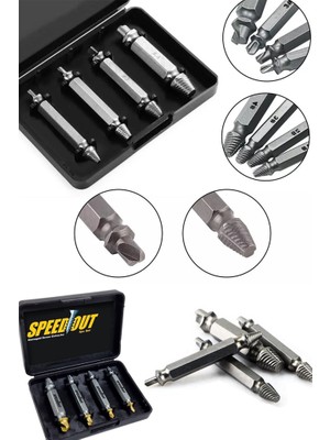 Speed Out Hasarlı Bozuk Vida Çıkarıcı Hasar Görmüş Vida Sökme Seti