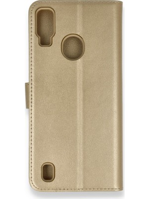 Nevarium Reeder P13 Blue Kılıf Kapaklı Cüzdan Standlı - Gold