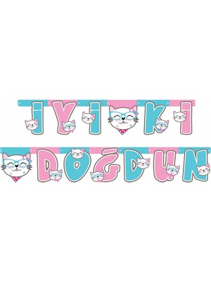 Balonevi Miss Cat Sevimli Kedi Iyi Ki Doğdun Yazı