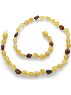 Tesbihane 103000882 Bal Rengi  Damla Kehribar Taşlı Bebek Diş Kolyesi