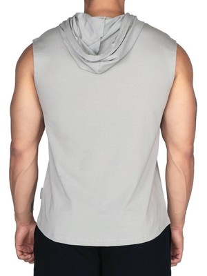 Musclecloth Training Kapüşonlu Kolsuz T-Shirt Gri