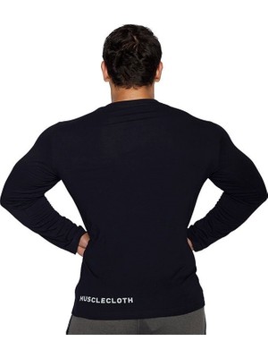 Musclecloth Basic Uzun Kollu T-Shirt Lacivert