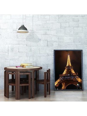 Deko Gonya Gece Işıkları  Paris Kanvas Tablo