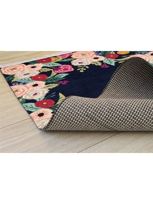 Marka Dekor Siyah Gül Klasik Kilim 021 80 x 150