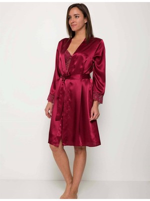 Pierre Cardin 4265 Çeyizlik Dantelli Saten Sabahlık Gecelik Takım