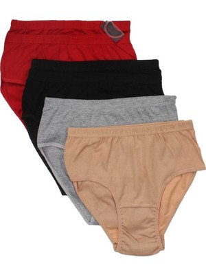 Gümüş 3041 4'lü Paket Beli Lastikli Renkli Yüksek Bel Bayan Külot