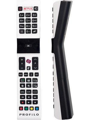 Elektrogun Profilo RCA49130 Netflıx Tuşlu Beyaz Lcd-Led Tv Kumanda * Jvc * Vestel * Sanyo