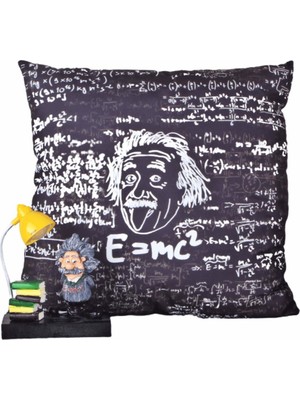 Hediyekanalı  Einstein 2'li Set Einstein Büyük Boy Yastık Einstein Lamba