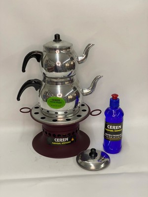 Ceren Mangal Lüks Osmanlı Ocağı Bordo, Çaydanlık Takımı ve Reşo Yakıtı