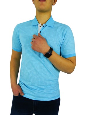 Naykı Erkek Polo Yaka Jakarlı T-Shirt 19072 BGL-ST01042