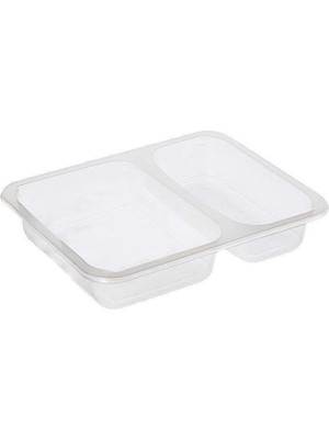 Özge Plastik Özge - 2 Bölmeli Film Yapıştırmalı Gıda Kabı - 360'lı