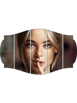 Renkselart Kadın Saç Modeli Kuaför Mdf TABLO-1042 (Model C)